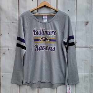 NWT Baltimore Ravens NFL Teens Grey Long Sleeve Tee Size Juniors XL